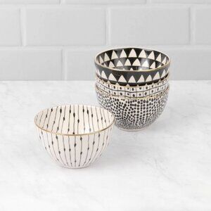Set/4 Glitzy Stoneware Bowls
